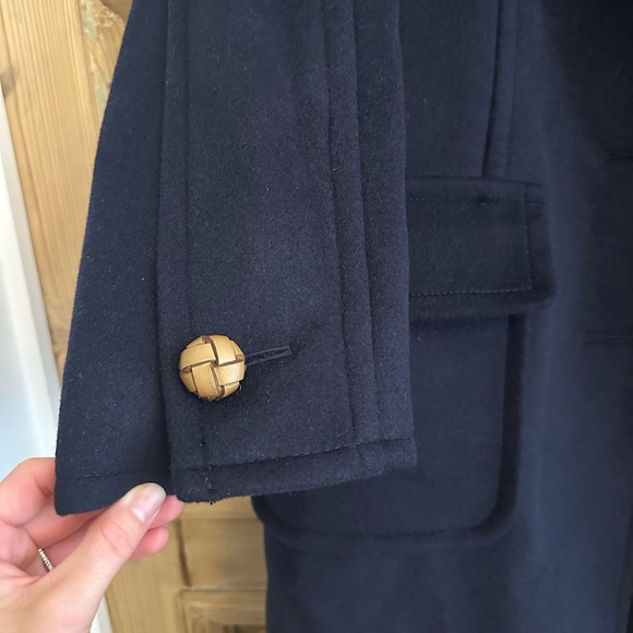 Tory Burch Navy Double Faced Wool Overcoat - Picture 12 of 16